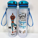 Facilement distrait par le yoga et les chiens - Cadeau pour les amoureux du yoga et des chiens - Bouteille d'eau personnalisée avec suivi