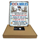 Wander Prints Family Gifts, Backyard Decor, Outdoor Decor, Housewarming Gifts, Patio, Garden, Pool, Bar & Grill, BBQ -	Pool Rules Swim At Your Own Risk, Pool Signs, Classic Metal Signs, Tin Signs