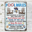 Wander Prints Family Gifts, Backyard Decor, Outdoor Decor, Housewarming Gifts, Patio, Garden, Pool, Bar & Grill, BBQ -	Pool Rules Swim At Your Own Risk, Pool Signs, Classic Metal Signs, Tin Signs