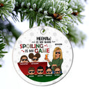 Grandma Is My Name Spoiling Is My Game - Christmas Gift For Family - Personalized Custom Circle Ceramic Ornament