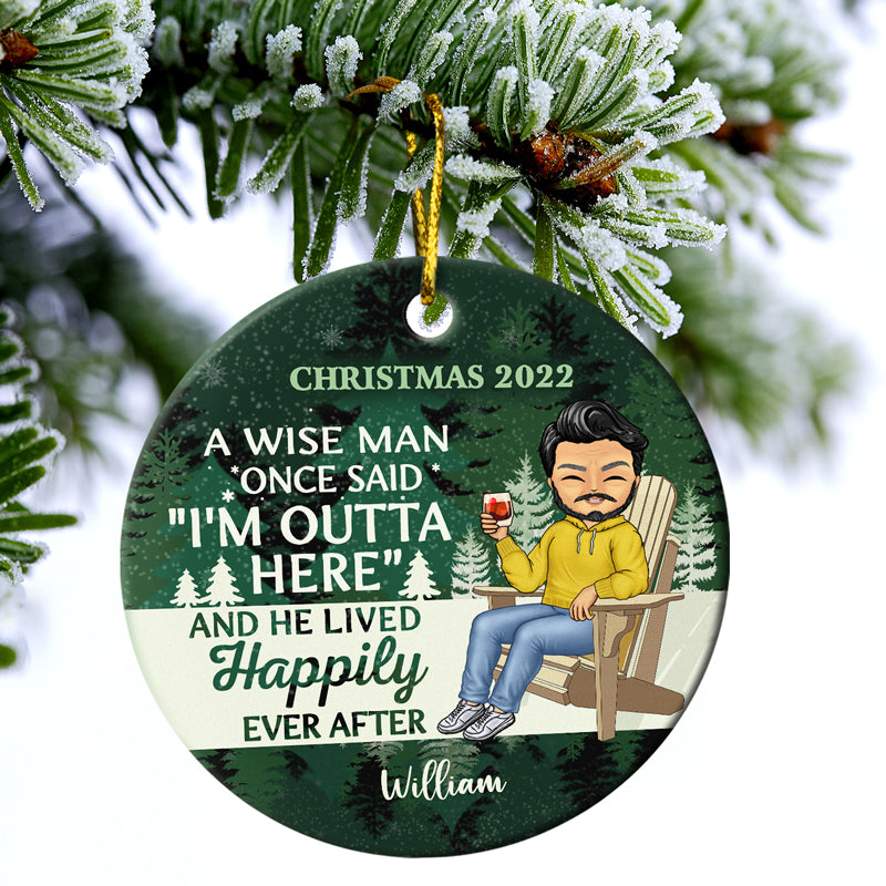 The Legend Has Retired - Christmas Gift For Old Friends, Parents - Personalized Custom Circle Ceramic Ornament