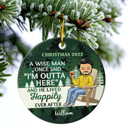 The Legend Has Retired - Christmas Gift For Old Friends, Parents - Personalized Custom Circle Ceramic Ornament