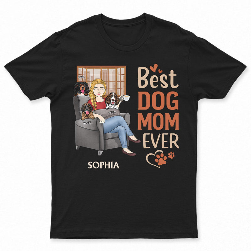 La folle aux chiens, la meilleure maman de chien au monde - Cadeau pour les amoureux des chiens - T-shirt personnalisé