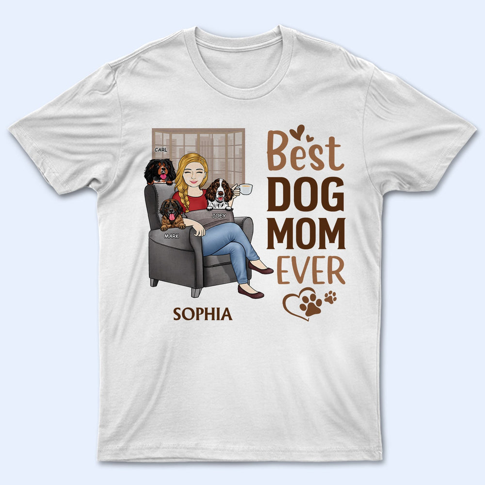 La meilleure maman de chien au monde, la folle aux chiens - Cadeau pour les amoureux des chiens - T-shirt personnalisé