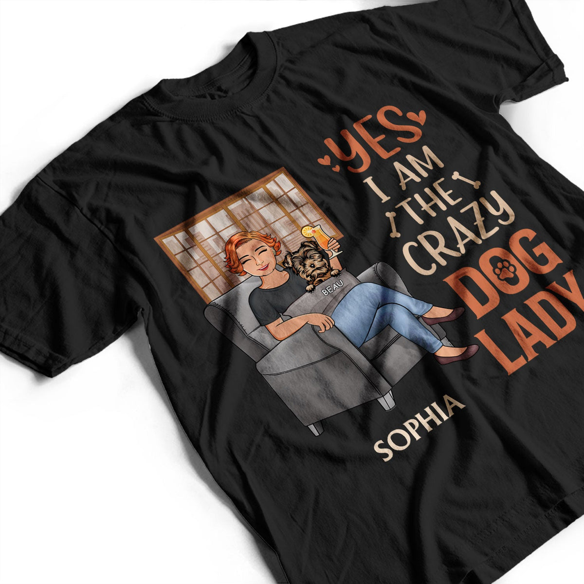 La folle aux chiens, la meilleure maman de chien au monde - Cadeau pour les amoureux des chiens - T-shirt personnalisé