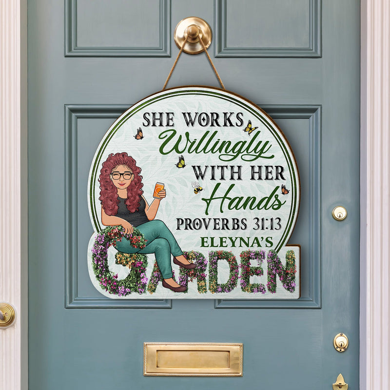 Beware A Crazy Plant Lady Lives Here - And Into The Garden I Go - Birthday, Housewarming Gift For Her, Him, Gardener, Outdoor Decor - Personalized Custom Shaped Wood Sign