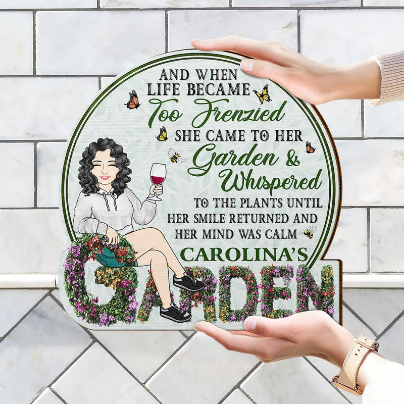 Beware A Crazy Plant Lady Lives Here - And Into The Garden I Go - Birthday, Housewarming Gift For Her, Him, Gardener, Outdoor Decor - Personalized Custom Shaped Wood Sign