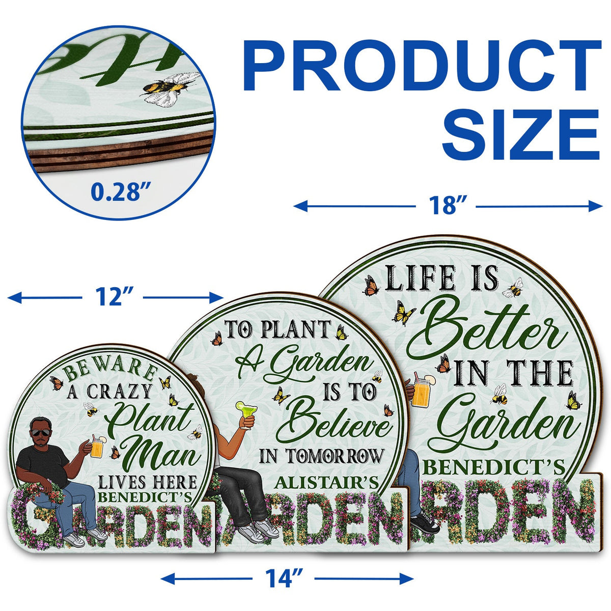 Beware A Crazy Plant Lady Lives Here - And Into The Garden I Go - Birthday, Housewarming Gift For Her, Him, Gardener, Outdoor Decor - Personalized Custom Shaped Wood Sign