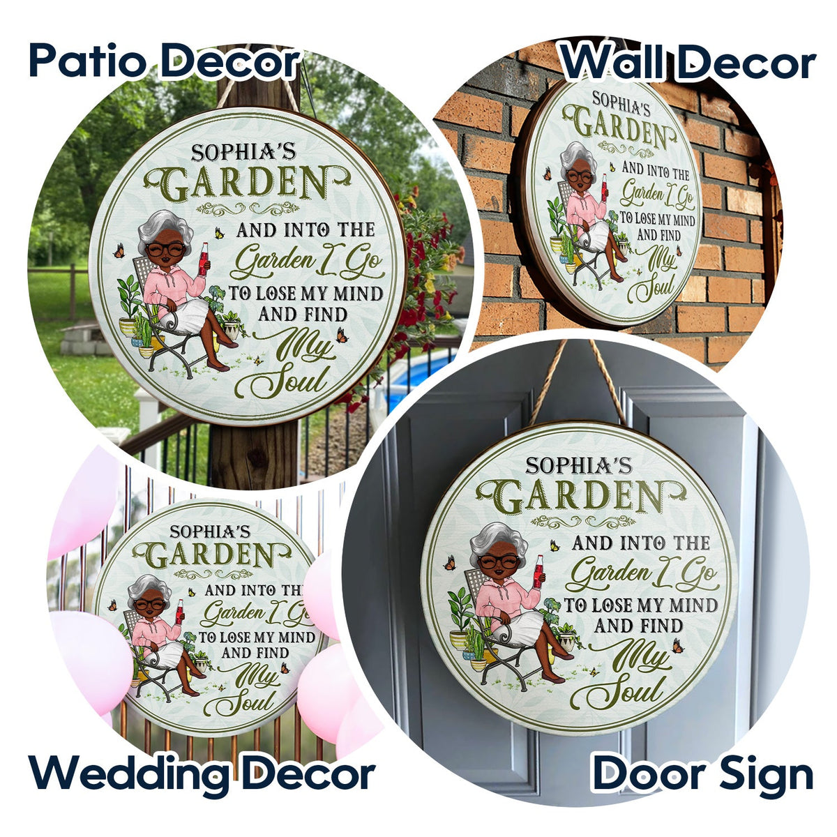And Into The Garden I Go Gardening - Garden Sign - Personalized Custom Wood Circle Sign