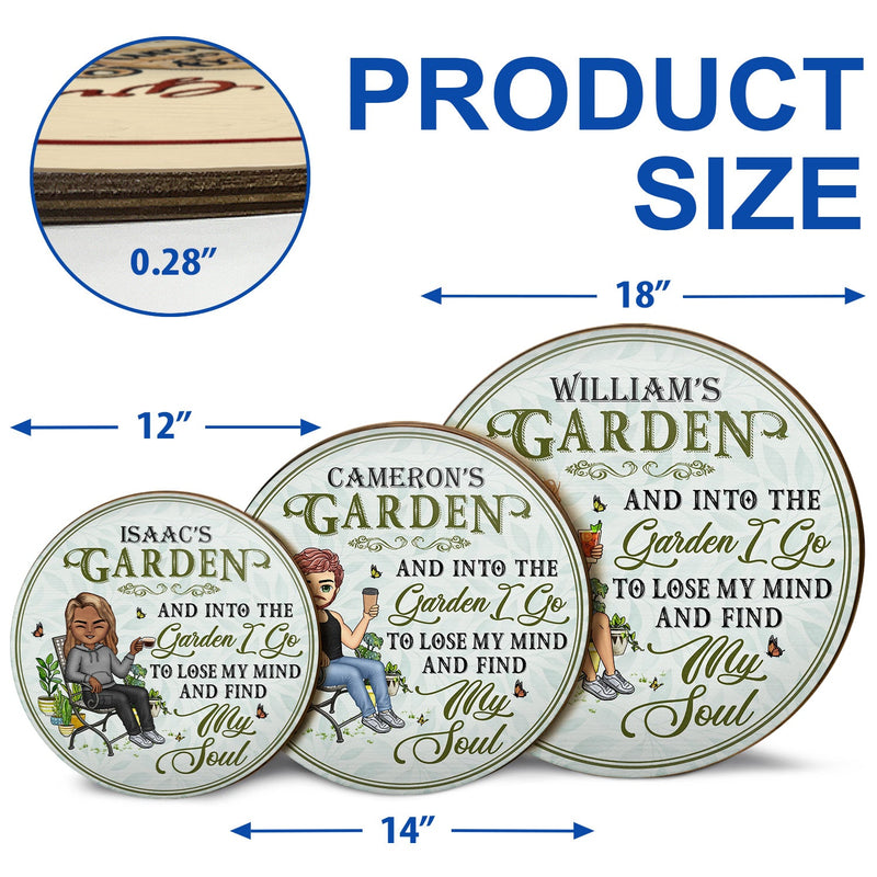 And Into The Garden I Go Gardening - Garden Sign - Personalized Custom Wood Circle Sign