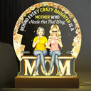 Behind Every Crazy Daughter Is A Mother - Birthday, Loving Gift For Mom, Grandma, Grandmother - Personalized Custom 3D Led Light Wooden Base