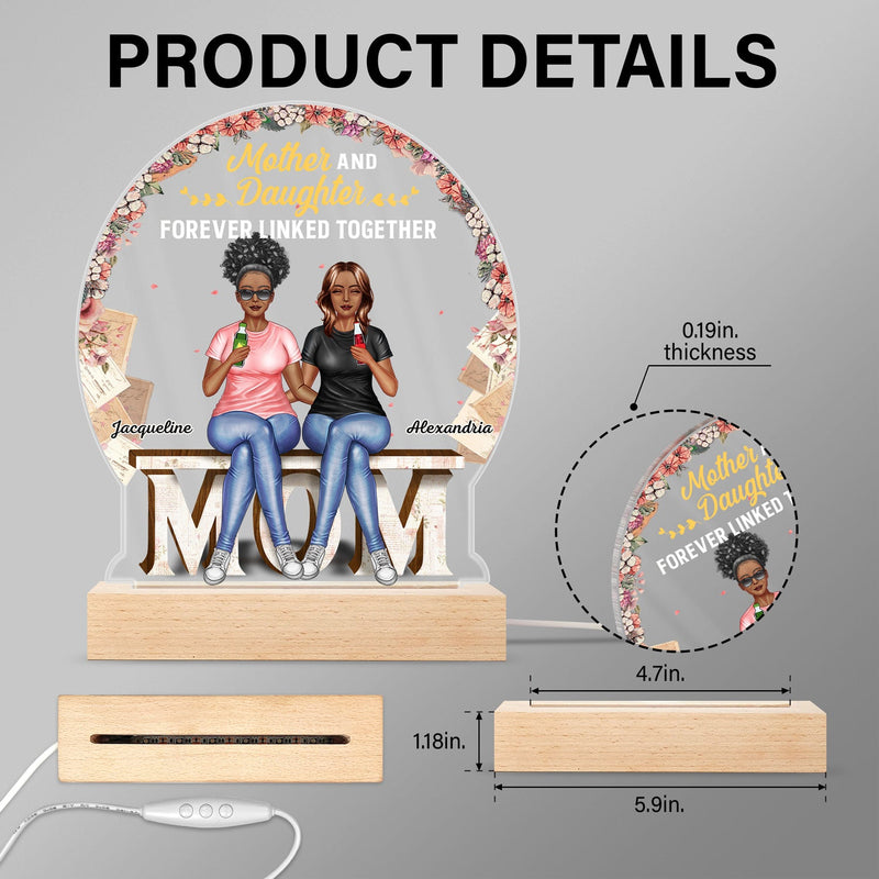 Behind Every Crazy Daughter Is A Mother - Birthday, Loving Gift For Mom, Grandma, Grandmother - Personalized Custom 3D Led Light Wooden Base