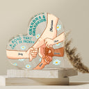 Grandma And Grandkid A Bond That Can't Be Broken - Birthday, Loving Gift For Mom, Mother, Grandmother, Grandparents, Family - Personalized Custom Heart Shaped Acrylic Plaque