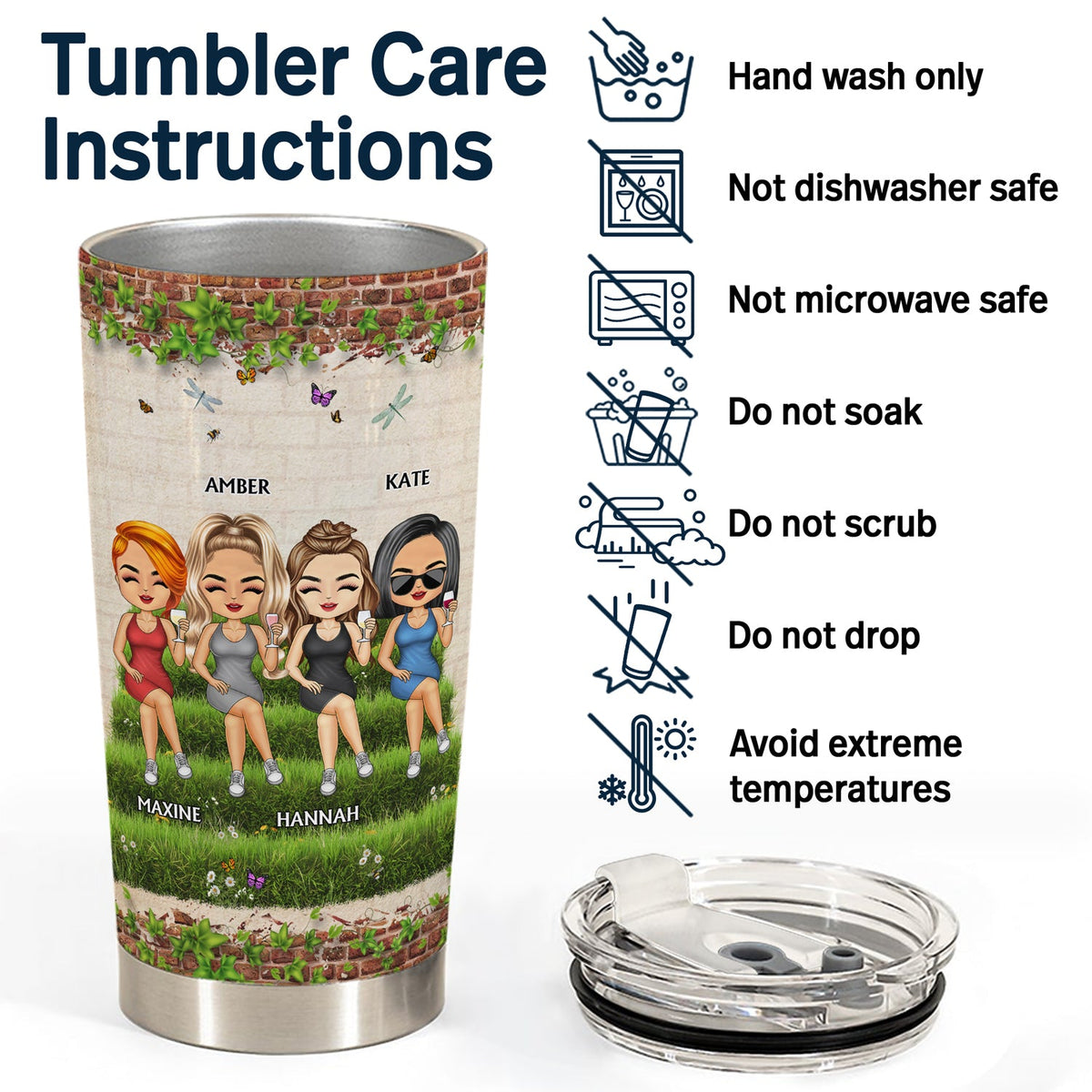 Sisters Are Different Flowers From The Same Garden - Birthday, Loving Gift For Sister, Siblings, Family, Friends, Besties, BFF - Personalized Custom Tumbler