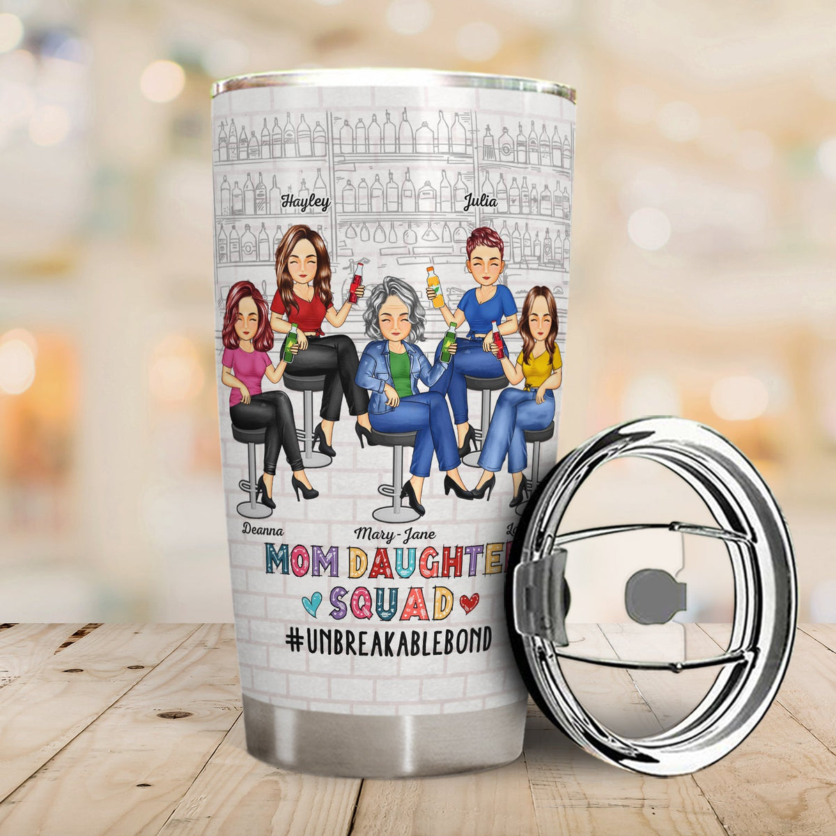 Mom Daughter Squad Unbreakable Bond - Birthday, Loving Gift For Mother, Mama, Grandma, Grandmother - Personalized Custom Tumbler