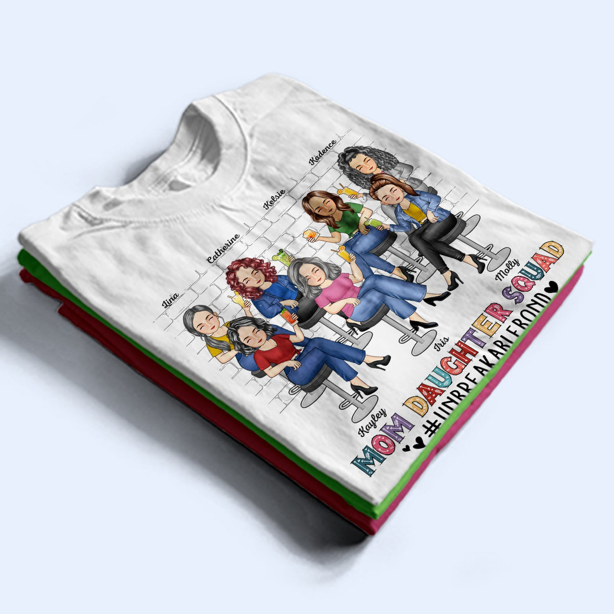 T-shirt personnalisé « Mère et Fille » : Un lien indestructible ! Cadeau d'anniversaire pour maman, grand-mère, grand-mère !