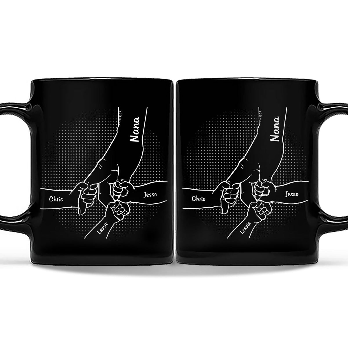 Hand In Hand, I Will Always Protect You - Birthday, Loving Gift For Mom, Dad, Papa, Nana, Grandma, Grandpa - Personalized Custom Mug