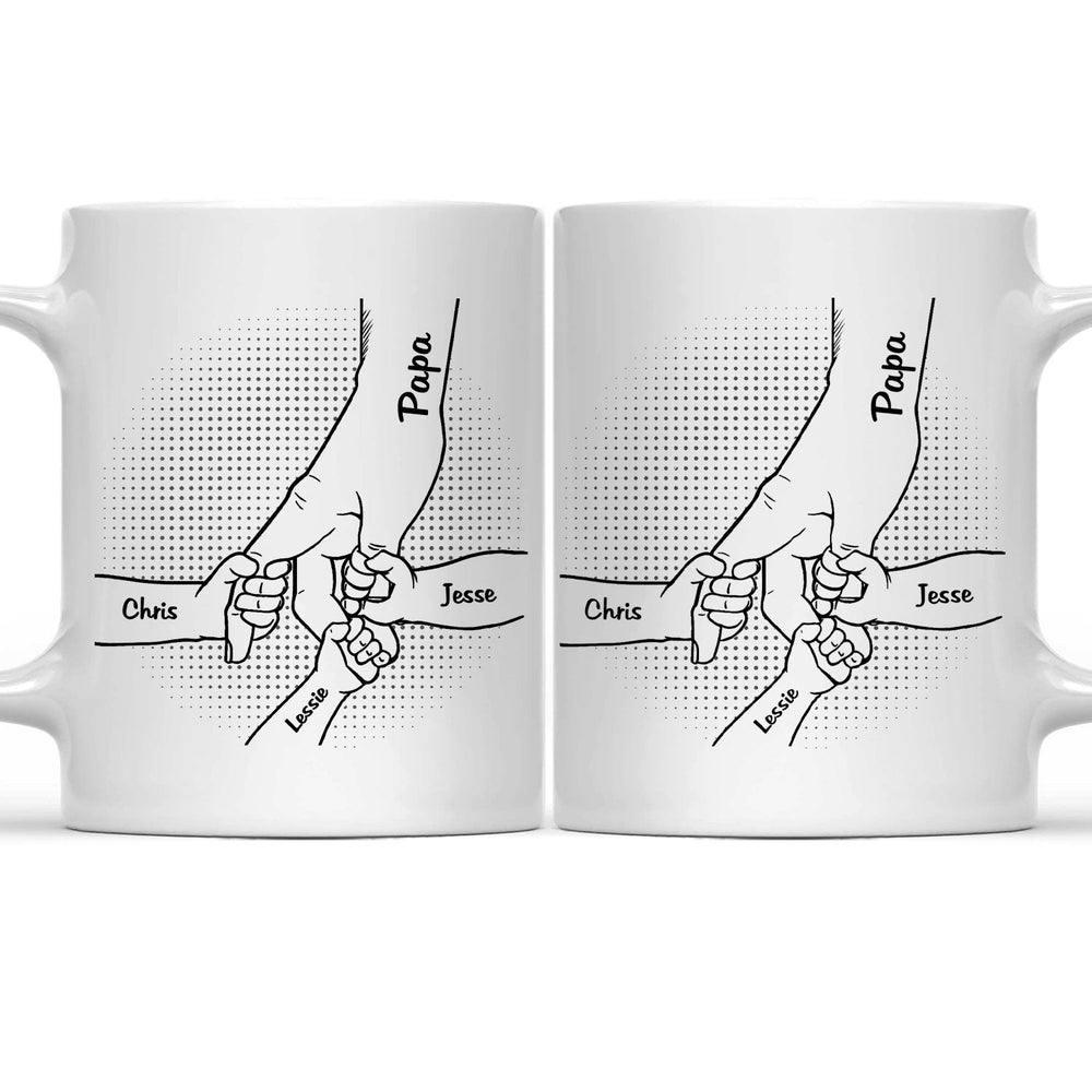 Hand In Hand, I Will Always Protect You - Birthday, Loving Gift For Mom, Dad, Papa, Nana, Grandma, Grandpa - Personalized Custom Mug