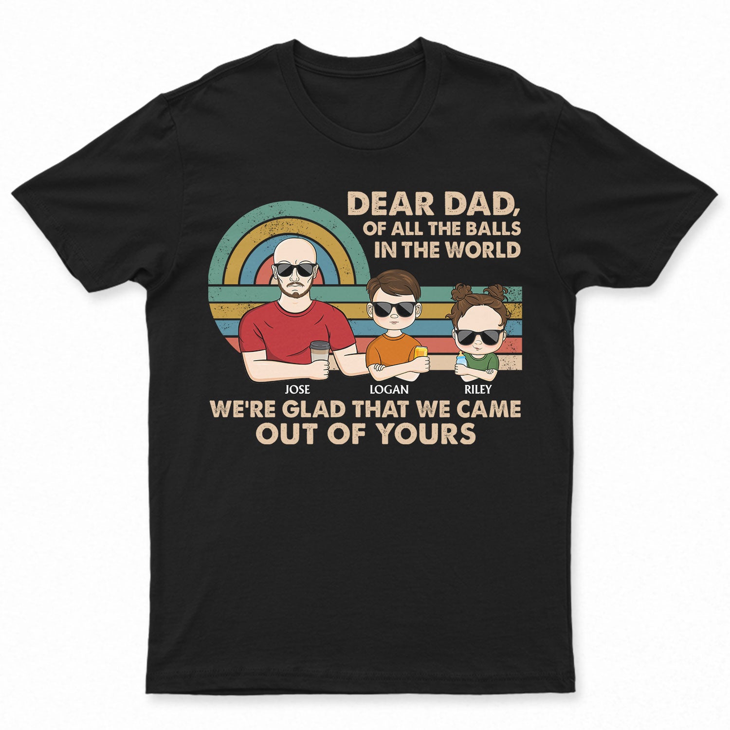 Dear Dad Of All The Balls In The World - Birthday, Loving Gift For Dad, Father, Grandpa, Grandfather - Personalized Custom T Shirt