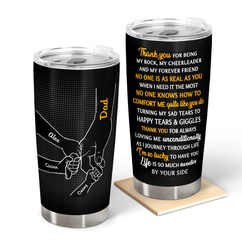 Main dans la main, je te protégerai toujours - Cadeau d'anniversaire, d'amour pour mère, père, grand-mère, grand-père, parents, grands-parents - Gobelet personnalisé