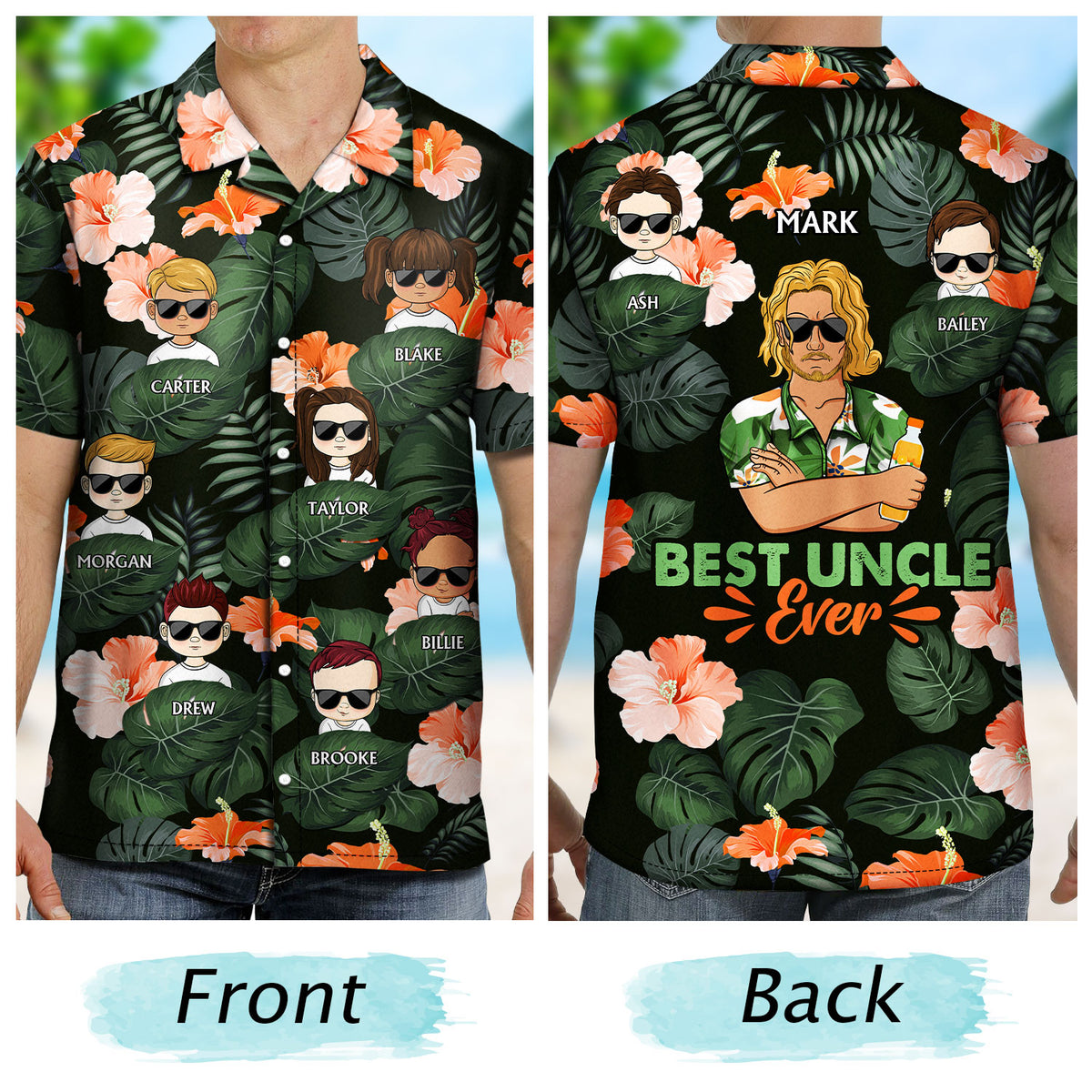 Best Dad, Papa, Uncle Ever - Birthday, Loving Gift for Father, Grandpa, Grandfather - Personalized Custom Hawaiian Shirt unisex / Without Pocket / S