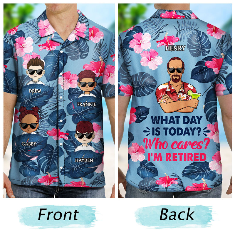Retired Under New Management See Grandkids For Details - Birthday, Loving Gift For Dad, Father, Papa, Grandpa, Grandfather - Personalized Custom Hawaiian Shirt
