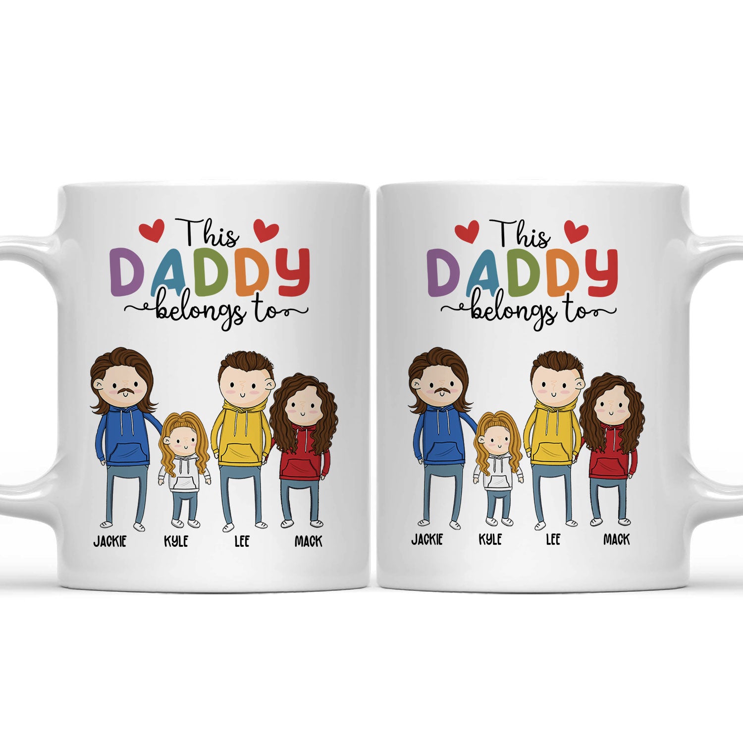 This Daddy Belongs To - Funny, Birthday Gift For Father, Papa, Husband - Personalized Custom White Edge-to-Edge Mug