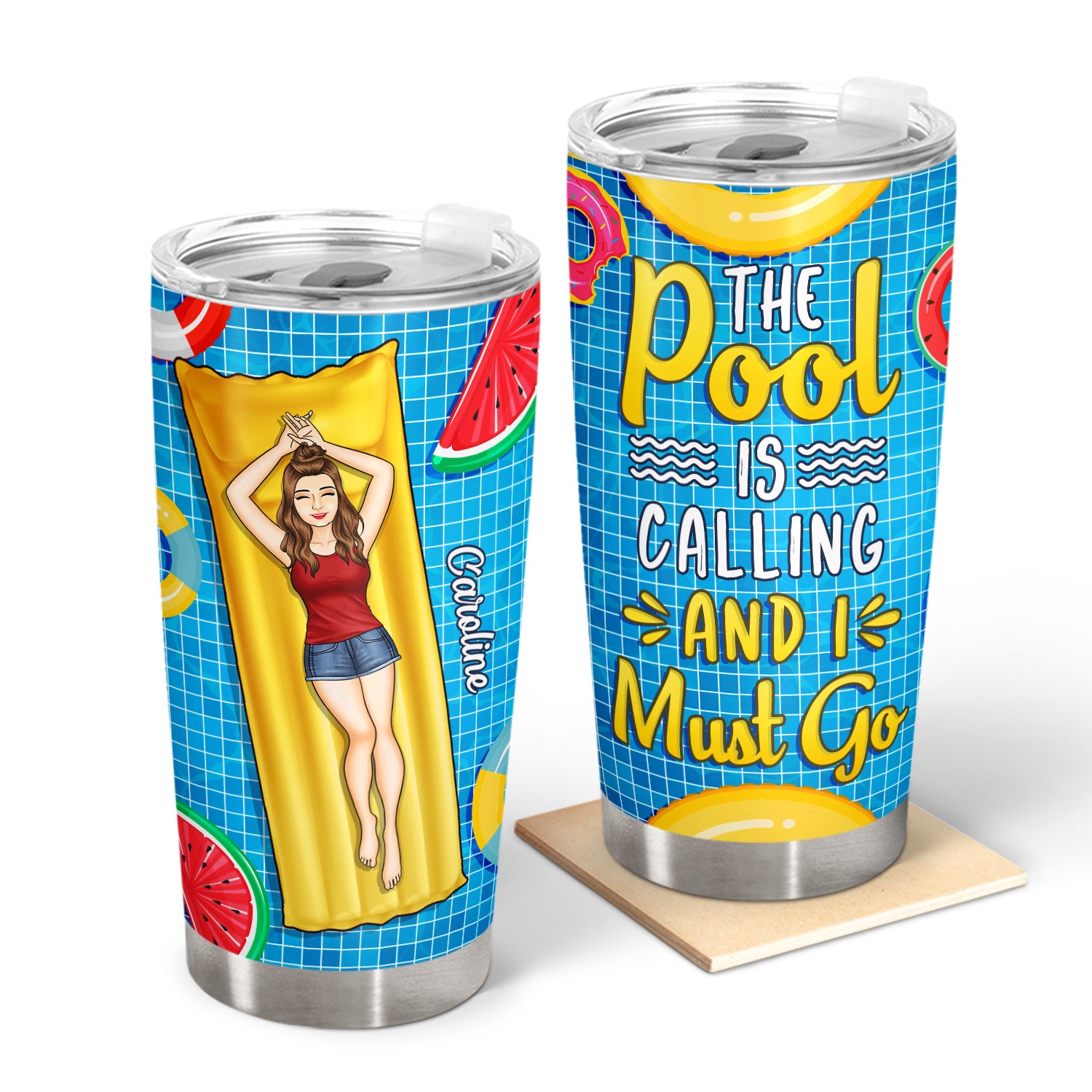 The Beach The Pool Is Calling And I Must Go - Birthday, Vacation, Traveling Gift For Woman, Man - Personalized Custom Tumbler