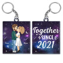 In The Galaxy Sky Chibi Kissing Couple Sideview - Birthday, Loving, Anniversary Gift For Spouse, Husband, Wife, Married Couple, Boyfriend, Girlfriend - Personalized Acrylic Keychain