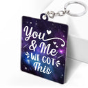 In The Galaxy Sky Chibi Kissing Couple Sideview - Birthday, Loving, Anniversary Gift For Spouse, Husband, Wife, Married Couple, Boyfriend, Girlfriend - Personalized Acrylic Keychain
