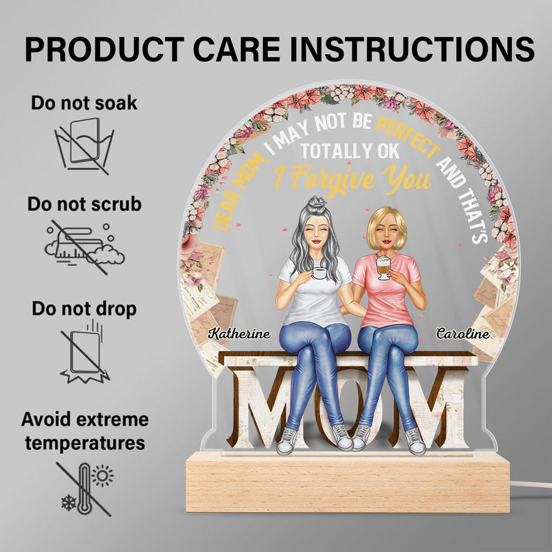 Behind Every Crazy Daughter Is A Mother - Birthday, Loving Gift For Mom, Grandma, Grandmother - Personalized Custom 3D Led Light Wooden Base