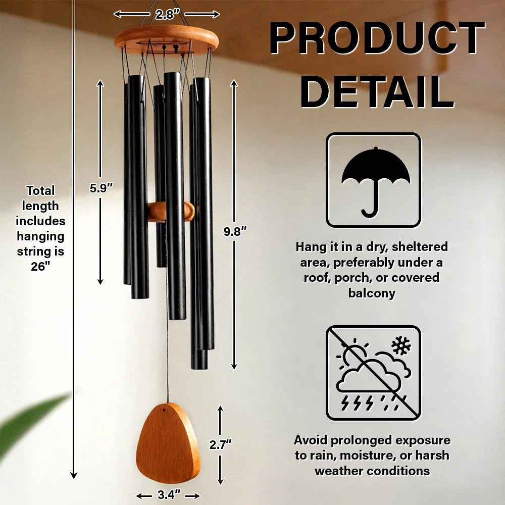 Sad,Memorial,Dog Lovers,Cat Lovers,Pet Lovers,Family - Listen To The Wind And Think Of Me Black Pet Memorial - Personalized Wind Chime