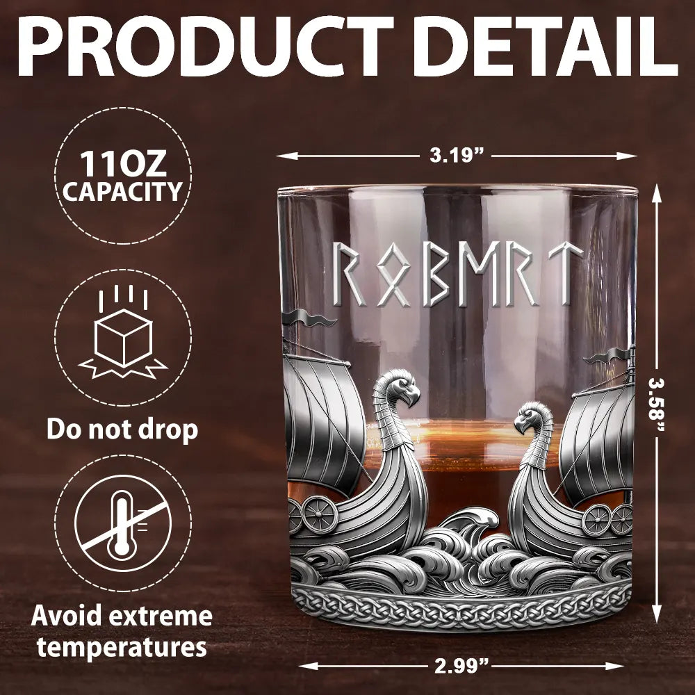 Gift For Yourself,Gift For Men,Happy - Viking A Sip Of History - Personalized Whiskey Glass
