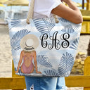 Gift For Yourself, Gift For Women, Gift For Sisters, Gift For Sibling, Gift For Bestie, Beach, Summer, Happy - Vine Monogram Girls Beach Trip - Personalized Beach Bag