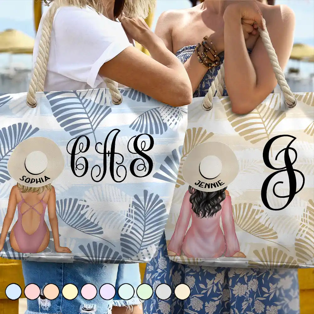 Vine Monogram Girls Beach Trip - Personalized Beach Bag