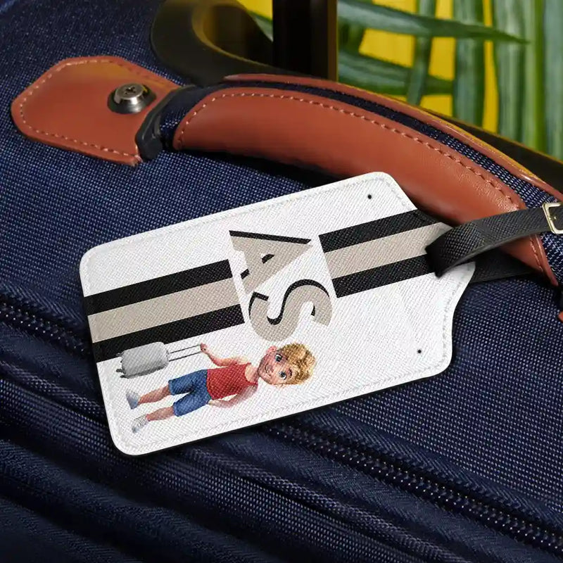 Travel,Gift For Yourself - Vintage Monogram Travel - Personalized Luggage Tag