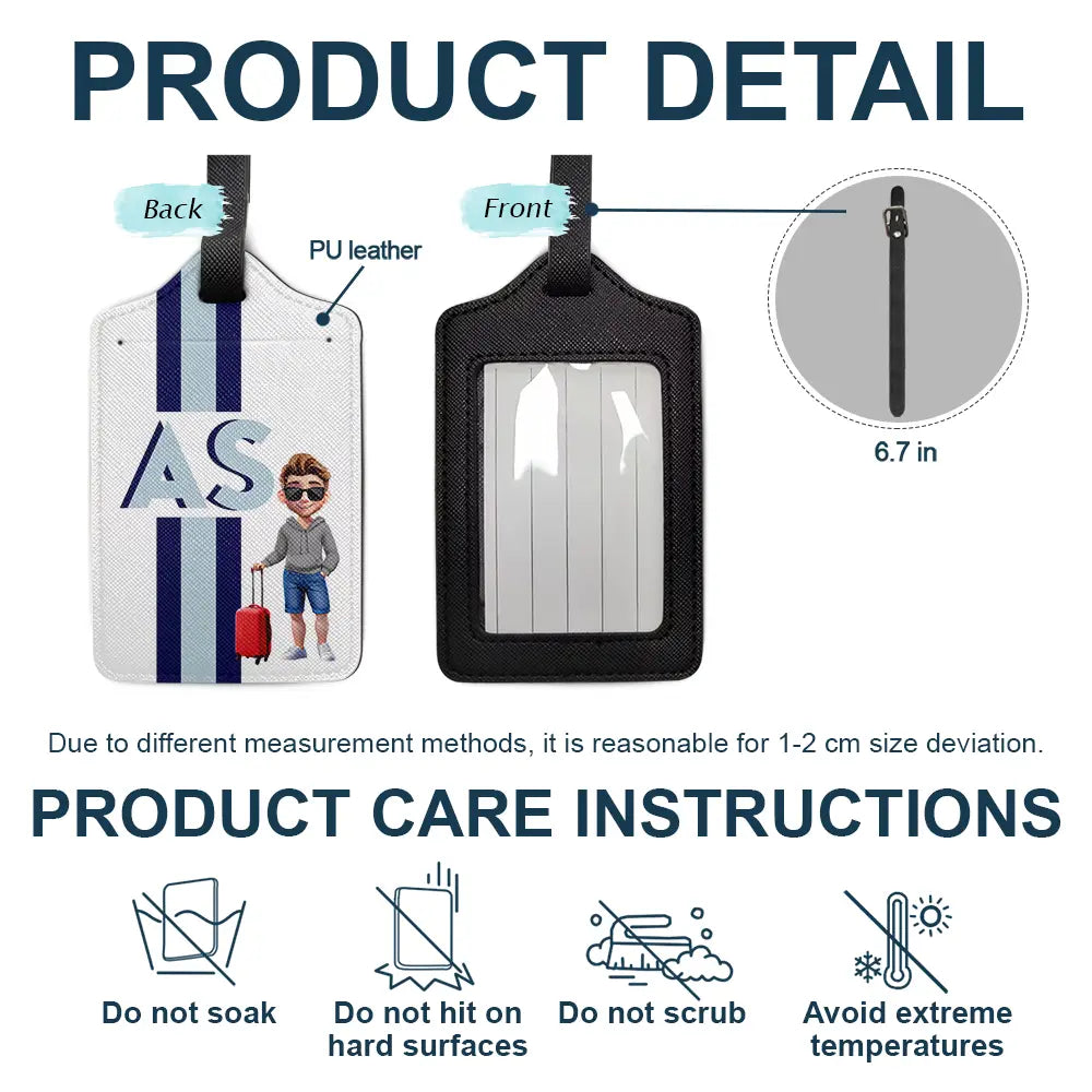 Travel,Gift For Yourself - Vintage Monogram Travel - Personalized Luggage Tag