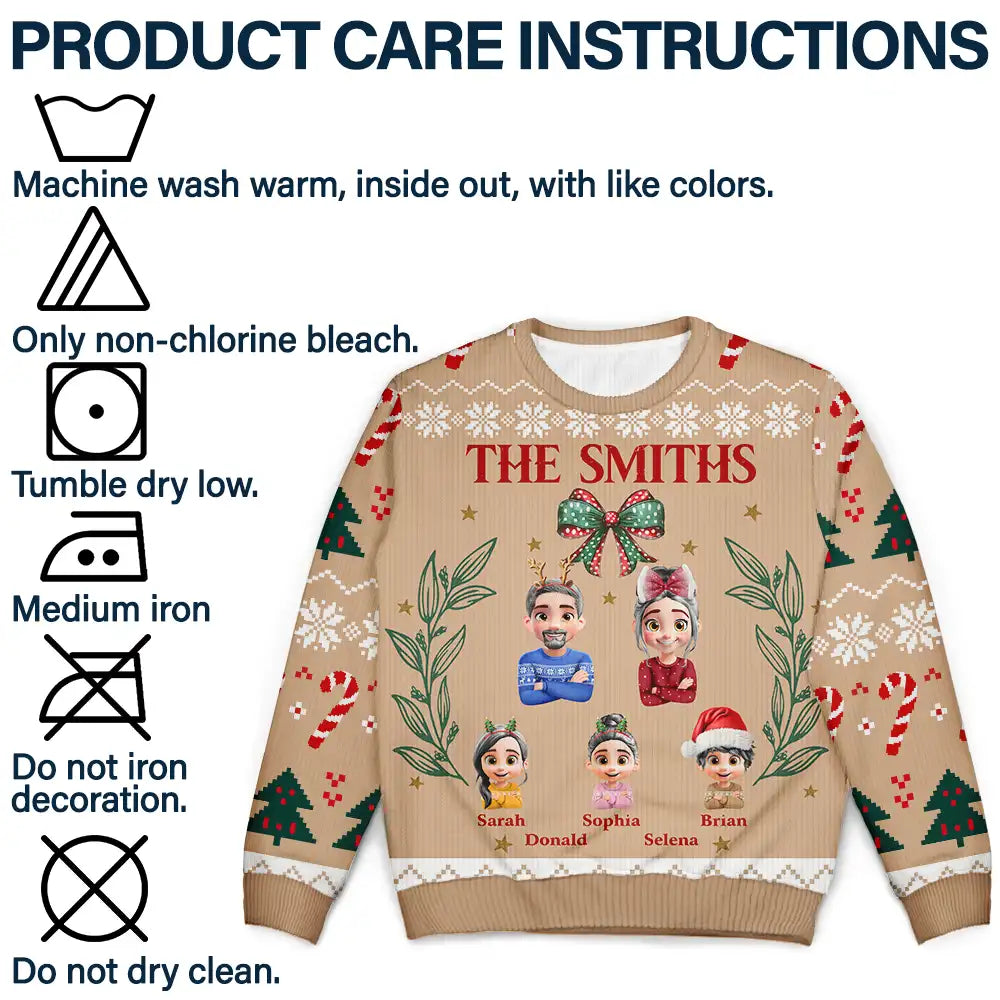 Family,Happy,Christmas - Vintage Family Christmas - Personalized Unisex Ugly Sweater