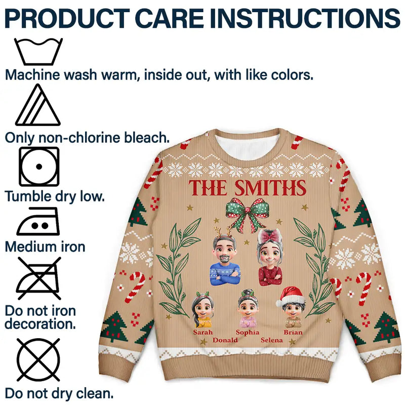 Family,Happy,Christmas - Vintage Family Christmas - Personalized Unisex Ugly Sweater