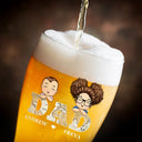 Gift For Father,Gift For Grandpa - Vintage Map Papa Dad Title Cute Kids - Personalized Pilsner Glass