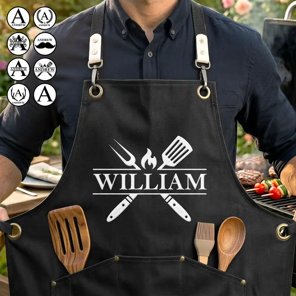 Vintage Monogram - Personalized Embroidered Apron