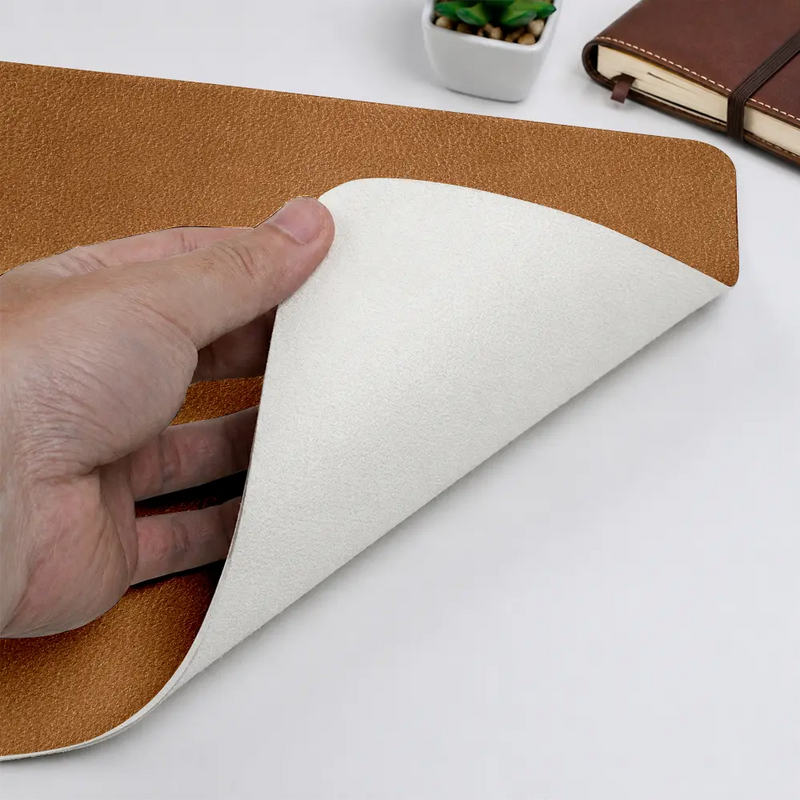 Gift For Yourself,Gift For Men,Gift For Husband,Gift For Boyfriend,Gift For Father,Gift For Grandpa,Hunting,Fishing,Non-Eng,Icon,Confident - Vintage Monogram Name Initial - Personalized Leather Desk Mat