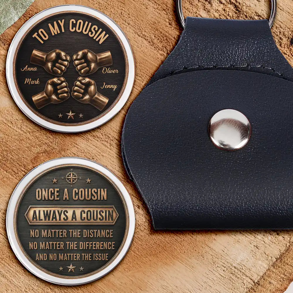 Gift For Brother,Gift For Cousin,Christmas,Gift For Sibling,Proud,Icon - Vintage Once A Brother Always A Brother - Personalized Leather Pocket Hug