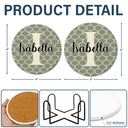 Family,Gift For Wife,Gift For Husband,Parents,Gift For Mother,Gift For Grandparents,Gifts For Colleagues,Gift For Bestie,Happy - Vintage Pattern Name - Personalized Ceramic Coaster