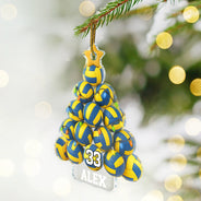 Gift For Yourself, Gift For Women, Gift For Men, Baseball, Basketball, Football, Golf, Happy, Christmas - Volleyball Christmas Tree - Personalized Custom Shaped Acrylic Ornament