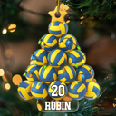 Gift For Yourself, Gift For Women, Gift For Men, Baseball, Basketball, Football, Golf, Happy, Christmas - Volleyball Christmas Tree - Personalized Custom Shaped Acrylic Ornament