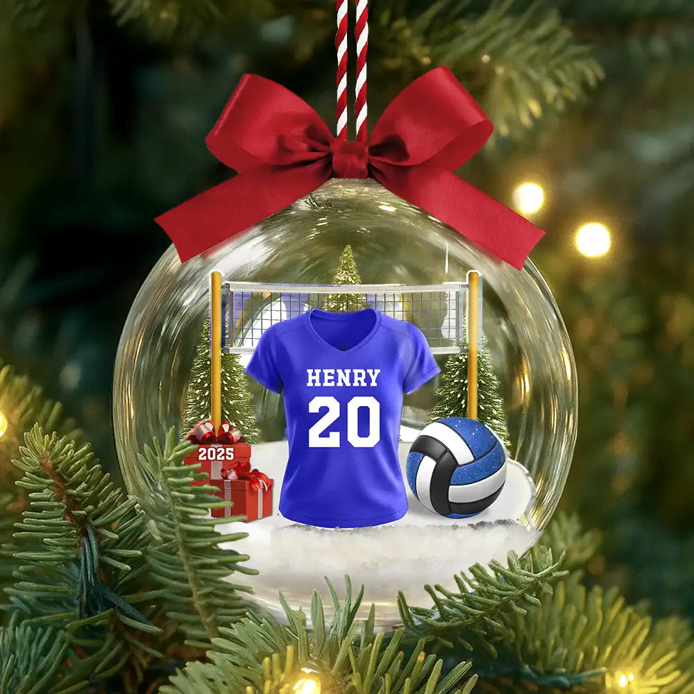 Gift For Yourself, Gift For Women, Gift For Men, Happy, Top Market - Volleyball Player Uniform - Personalized 3D Acrylic Ball Ornament