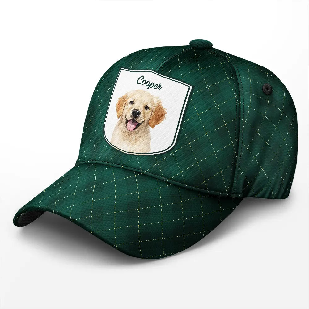 Golf,Sport Dad,Dog Lovers,Dog Dad,Pet Lovers,Cat Lovers,Cat Dad,Gift For Husband,Gift For Yourself,Gift For Grandpa,Gift For Father,Non-Eng,Photo - Watercolor (remove BG) - Custom Photo Realistic Watercolor Art Dog Cat Pet Portrait Vintage - Personalized Classic Cap