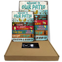 Welcome To Our Patio It's 5 O' Clock - Patio Outside Decor - Personalized Custom Classic Metal Signs