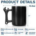 Gift For Father,Gift For Husband,Gift For Couples,New Dad,New Mom,Gift For Mother,Gift For Wife,Non-Eng,Photo - Pencil Sketch (Dark BG),Adorable - Custom Photo The Moment You Became My Mommy Daddy Pencil Sketch - Personalized Wrench Shaped Handle Mug